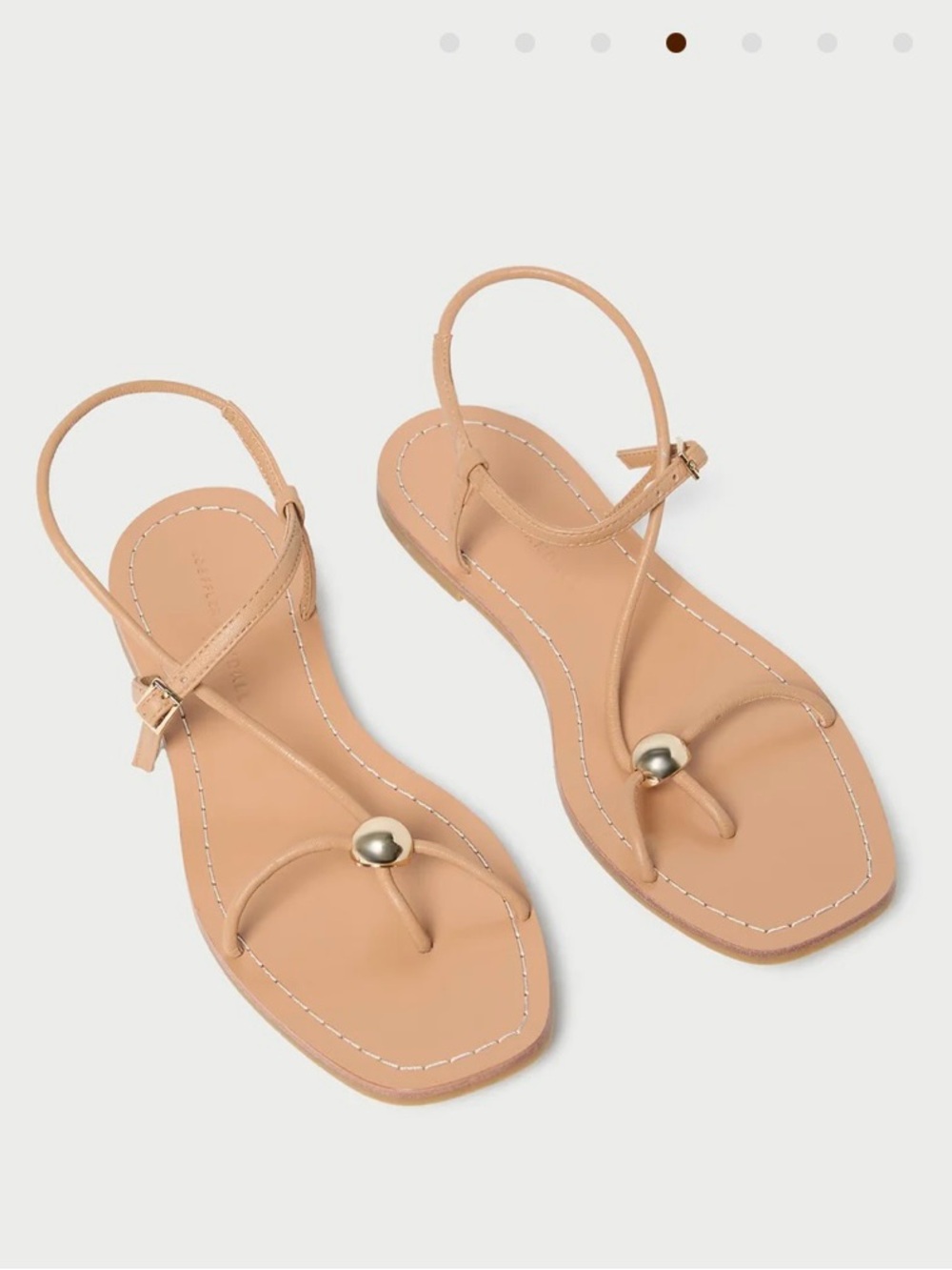 Loeffler Randall Tan Strappy Toe-Post Sandals